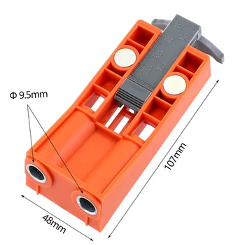 Medienos apdirbimo Įrankių Skylę Jig Sistema Su Magnetu 9.5 mm Žingsnis, Gręžimo, Medienos Gręžimo Padėties nustatymo Slankiklį Plastikinius Kaiščio Jig Priemonė Dailidžių