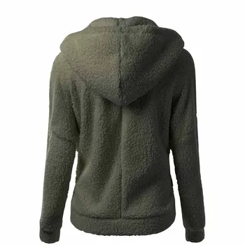 Moterų mados žiemą, rudenį hoodie elegantiškas megztiniai zip-up su kišenėje Teddy vilnos aksomo bliuzono kailis plius dydis wdc464