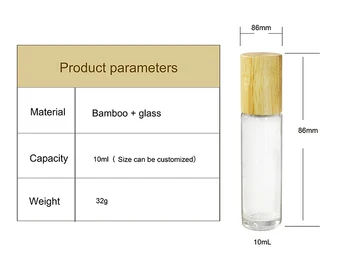 1000pcs * 10 ml kvepalai roll butelių 5ml 10ml 15ml tuščius skaidraus stiklo roll butelis su bambuko padengti kvepalų pakuotės