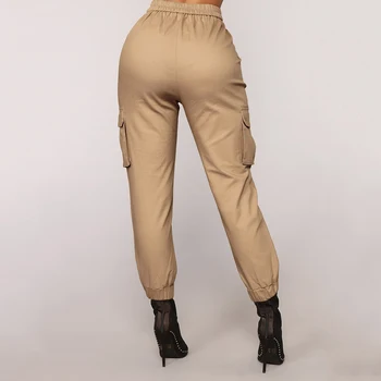 Naujas Didelis Kišenės Krovinių Kelnės Moterims Aukšto Juosmens, Palaidi Streetwear Baggy Pants Tactical Kelnių Hip-Hop Aukštos Kokybės Poilsiu Kelnės