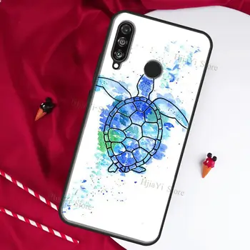 Watercolour Jūros Vėžlių Modelio Atveju, Huawei P40 Lite P10 P20 30 Mate 10 20 Lite Mate 30 Pro P Smart Z 2019 Coque