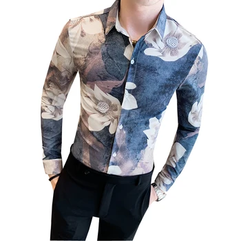Vyriški marškiniai 2020 m. pavasarį naują socialinę dvasia vaikinas ilgomis rankovėmis naktinis klubas mados gražus marškinėliai su laisvais atsitiktinis jaunimo vyriški drabužiai