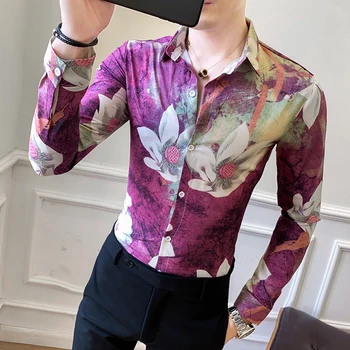 Vyriški marškiniai 2020 m. pavasarį naują socialinę dvasia vaikinas ilgomis rankovėmis naktinis klubas mados gražus marškinėliai su laisvais atsitiktinis jaunimo vyriški drabužiai