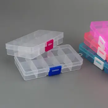 10 Tinklelis Plastiko Skaidrus Laikymo Dėžutė Papuošalų Manikiūro Bakas Nuimamas Saugojimo Dėžutę Vinių Kalimo Įrankių Laikymo Dėžutė Saugojimo Dėžutė