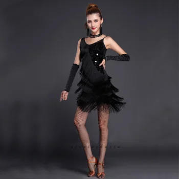 2020 Naujas Moterų lotynų šokių Suknelė Elegantiškas, Seksualus Moterų, Mergaičių China Pakraštyje Kutas Sijonas Ponios lotynų Tango Salsa Šokių Suknelė