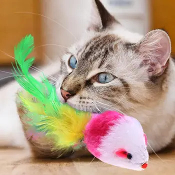 Kačių Žaislai Interaktyvus Juokingas Naminių Kačių Žaislas Pliušinis False Pelės Kibinimas Žaislai su Plunksna Kačiukas, Šunų Kačių Žvalgybos Trainning