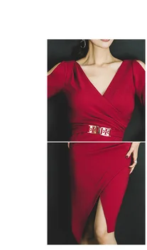 Aukštos Kokybės Moterų Korėja Šalis Suknelė 2019 M. Rudenį, Žiemą Ir Tūpimo Tako Raudonas Off Peties Atsitiktinis Seksuali Mini Suknelė Pieštuku Suknelė
