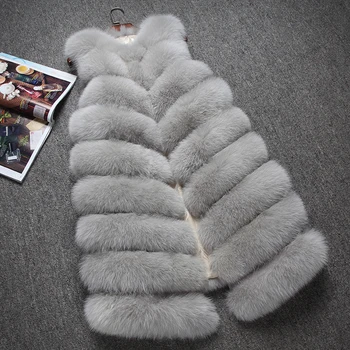 Europos Prabangos Originali Lapės Kailio Liemenė Liemenė Rudens Žiemos Moterys tikro Kailio Gilet Šiltas, Viršutiniai drabužiai, Paltai LF4270