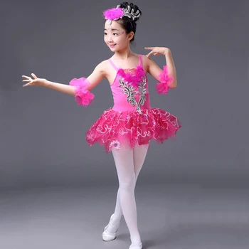 Nauja Mergina Baleto Suknelė Vaikų Nėrinių Leotard Gulbių Ežeras Baleto Kostiumai, Profesionalūs Baleto Tutus Dancewear China Plunksnų Suknelę