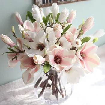 Lapų Magnolia Gėlių Filialas, Džiovintų Žiedų Natūralus Dekoro Netikrą Gėlių Krūva 