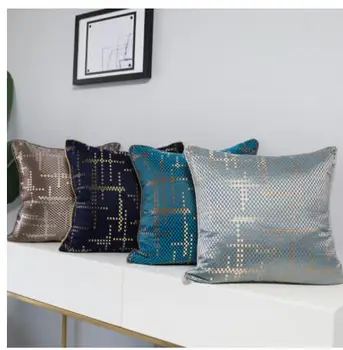 Juoda/mėlyna/pilka Modernūs, prabangūs šviesios medžiagos žakardinės pagalvėlės dangtis užvalkalas sofa juosmens pagalvės dangtelis atlošas
