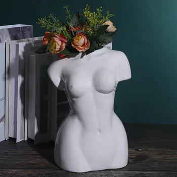 Kūno Menas Keramikos Moteris Nuogas Skulptūra Vaza Kūrybos Abstrakčių Gėlių Vazonas Namų Dekoro Priedai Kūrinys Apdaila