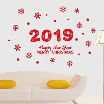 2019 Naujųjų Metų Linksmų Kalėdų Snaigės Siena Lipdukas Namo Parduotuvė 