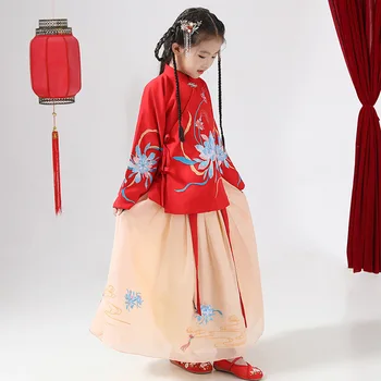 Tradicinis Kinų Hanfu Kostiumu Mergina Senovės Han Dinastijos Cosplay Apranga Rytų Vaikas Princesė Tang Dinastijos Šokių Suknelė