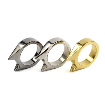 1PCs Multi-funkcija Nerūdijančio Plieno savigynos Žiedai Moterims Kačių Ausų Dizaino Žiedas Karka