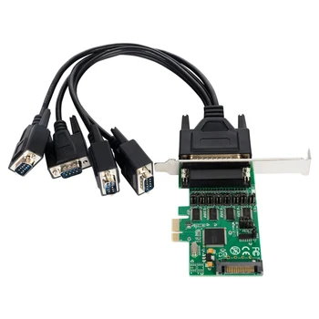 PCI-e 4 būdas RS-232 kortelės 12V Maitinimo Pramonės Multi DB9 (COM prievado adapteris išvesties kabelį Serijos Tinklų Stebėjimo Įranga
