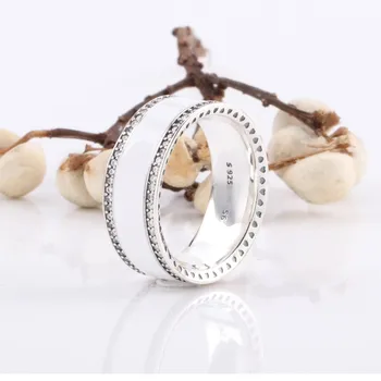 Originalus 925 кольцо Sidabro Visos Žiedas Kūrybinės Emalio Spalva Su Crystal Cz Visos Žiedas Moterims Vestuves bižuterijos