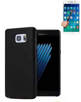 Sklandžiai TPU case for Samsung Galaxy Note 7 black + grūdintas stiklas Raštas