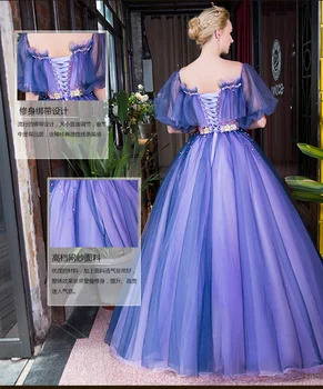 Realių gėlių juosmens duobute burbulas Viduramžių ir Renesanso suknelė Sissi princesė dress Viktorijos /Marie/ Belle Kamuolys cosplay suknelė