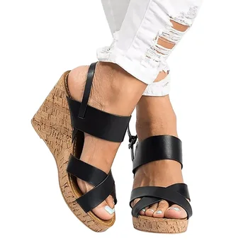Pu oda moterų gladiatorių sandalai vasarą platformos, aukštakulniai sandalai seksualus atidaryti tne pleištai, ponios batai, didelis dydis sandalias mujer