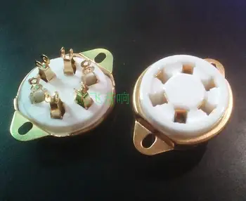 3pcs keramikos vamzdis lizdas 6 pin vamzdžio laikiklį GZC6-2-G aukso koja už 310 366 VT57,VT58 vamzdis stiprintuvas
