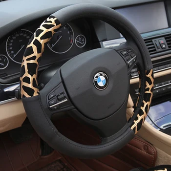 Asmeninį Leopardas Spausdinti Automobilio Vairo Padengti Pliušinis Aukso Sidabriškai Vairo Apima Reikmenys, Auto Apdaila Prekes