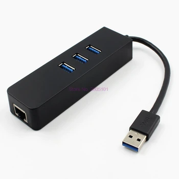 Dhl ar fedex 20pcs USB 3.0 Hub 100/1000Mbps Ethernet Adapter USB į RJ45 Lan Tinklo plokštė, 3 Port USB3.0 Windows MacOS