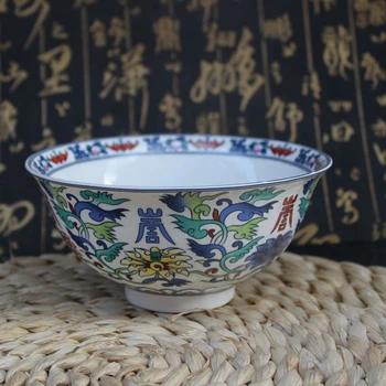 Jingdezhen keramikos antikvariniai ir lyginimo spalvinga gėlių dubuo