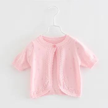 2021 Pink Summer Baby Megztinis, Striukė Mergaitėms Cardigan Paplūdimio trumparankoviai Bamblys Kailis 6 9 12 24 Mėnesių Pyplys Drabužius OKC194009
