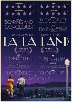 La La Land Plakatai Filmą Derliaus Sienos, Namo Apdailos Kraft Popieriaus siena lipdukas
