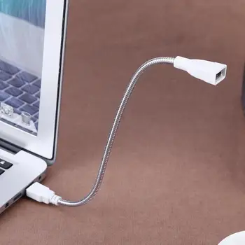 USB Vyrų ir Moterų Pratęsimo LED Šviesos Adapterio Kabelį Metalo Lankstus Vamzdelis