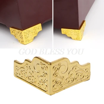 20PCS Aukso Papuošalų Dėžutė Medienos Atveju Dekoratyvinis Pėdų, Kojų Kampo Raštas Baldai Lašas Laivybos