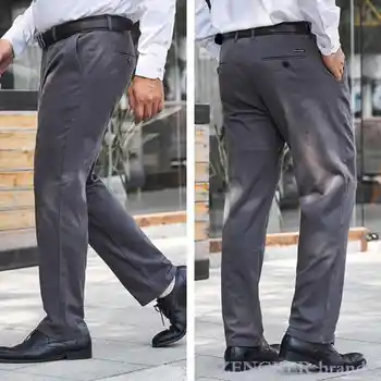 Rudenį plius dydis atsitiktinis kelnės, vyriški prarasti tiesiai vyriškos kelnės vyrams plius dydis elastinga ilgas kelnes 52 dydis-50
