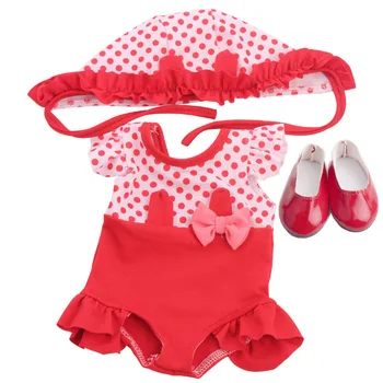 18 colių Mergaičių lėlės suknelė bikini vakare gown plaukimo kepuraitė su batai gimęs Amerikos drabužiai, žaislai tinkami 43 cm kūdikių lėlės c137