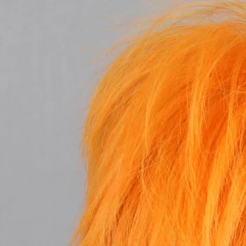 Anime Haikyuu!! Shoyo Hinata Trumpu Oranžinės spalvos Kostiumas Cosplay Perukai Helovinas Šalis Prop Plaukai + Bžūp Vyrai Moterų Unisex