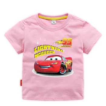 Naujas Disney McQueen Automobilių Medvilnės Vaikų Drabužių Cartoon Vaikų Vasaros trumparankoviai Berniukas marškinėliai Audinys Mielas marškinėliai 2020 m.