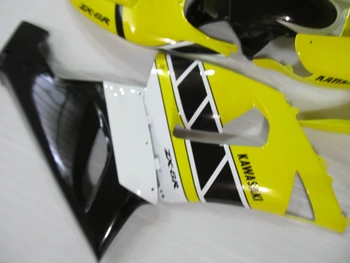 Antrinėje rinkoje kūno dalys lauktuvės komplektas Kawasaki ninja ZX6R 05 06 geltona balta juoda purvasargiai nustatyti ZX6R 2005 2006 NW26