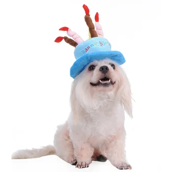 Šuo Gimtadienio Tortas Kepurės Šuniukas šuo Gimtadienio kepurė su Tortas, Žvakės Dizainas Šalies Kostiumo Aksesuaras Apdangalai, Šunims, Katėms