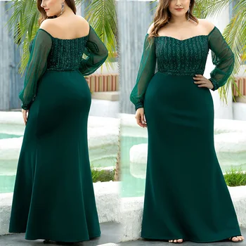 Žalia Undinė Chalatas De Soiree DR1540 nuo Peties vakarinių Suknelių Plius Dydis ypatinga Proga Suknelės Backless Elegantiškas Vestidos