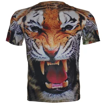 2019 m. Vasarą Naujų Vaikų 3D Gyvūnų Marškinėliai Berniukui, Mergina, Sportas T-Shirt tigras, vilkas, liūtas panda Print Prekės ženklo Dizainas Viršūnes. tinka 95cm-155cm