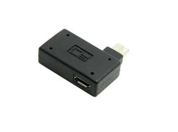 Dešinysis Kampas 90 Laipsnių 5Pin Micro B Male, kad Moteris + Micro USB Moterų Maitinimo Kištuko Duomenų OTG Host Adapteris Keitiklis