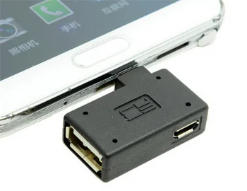 Dešinysis Kampas 90 Laipsnių 5Pin Micro B Male, kad Moteris + Micro USB Moterų Maitinimo Kištuko Duomenų OTG Host Adapteris Keitiklis