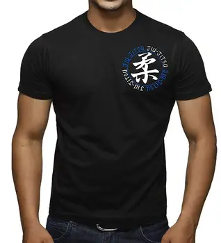 Marškinėlius Prekės 2019 metų Vyras trumpomis Rankovėmis vyriški Krūtinės Jiu Jitsu Ratas, Juoda T-Shirt Juoda marškinėliai