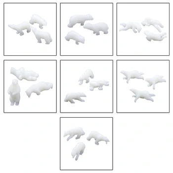 3 Vnt/Set Minkšti Plastikiniai Polar Bear Modeliai Epoksidinės užpildų Crystal Resin 