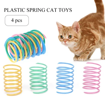 Pet juokinga Cute Kačių Pavasarį Žaislas, Plati, Patvarus, Sunkiųjų Vėžės Plastiko Spalvinga Spyruoklės, Kačių Žaislas, Žaisti Žaislas Kačiukas Naminių Reikmenys Rinkinys