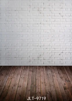 Baltos spalvos Plytų Sienos Fotografijos Backdrops Medinių Grindų Nuotrauka Fone Vinilo Audiniu 3D Tinkinti Tapetai fotostudija