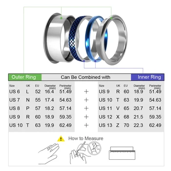 Dicsgee Prabanga Moterų Žiedas Suktuko Nerūdijančio Plieno Žiedai, Priedai Įvairių Keičiamos Surinkimo Mix & Match Žiedai
