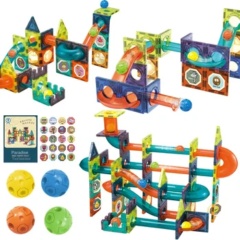 Kūrybos Magnetiniai Blokai Žaislai Magnetas Labirintas Kamuolys Kelio Blokai Magnetinio Piltuvą Skaidrių Blokų Švietimo Žaislai Vaikams