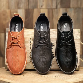 Mokasinai vyrų butai batų nėrinių odiniai batai lauko orui vairavimo batai italijos kutas oxfords vyrų butai bateliai vyrai
