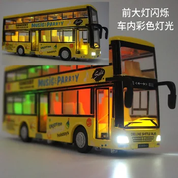 Lydinio Modelis dviaukštis Autobusas 1:32 Duris Atviras, Muzikos, Šviesos, Garso Traukti Atgal Aukšto Modeliavimas Transporto priemonės dviaukštis Autobusas Routemaster